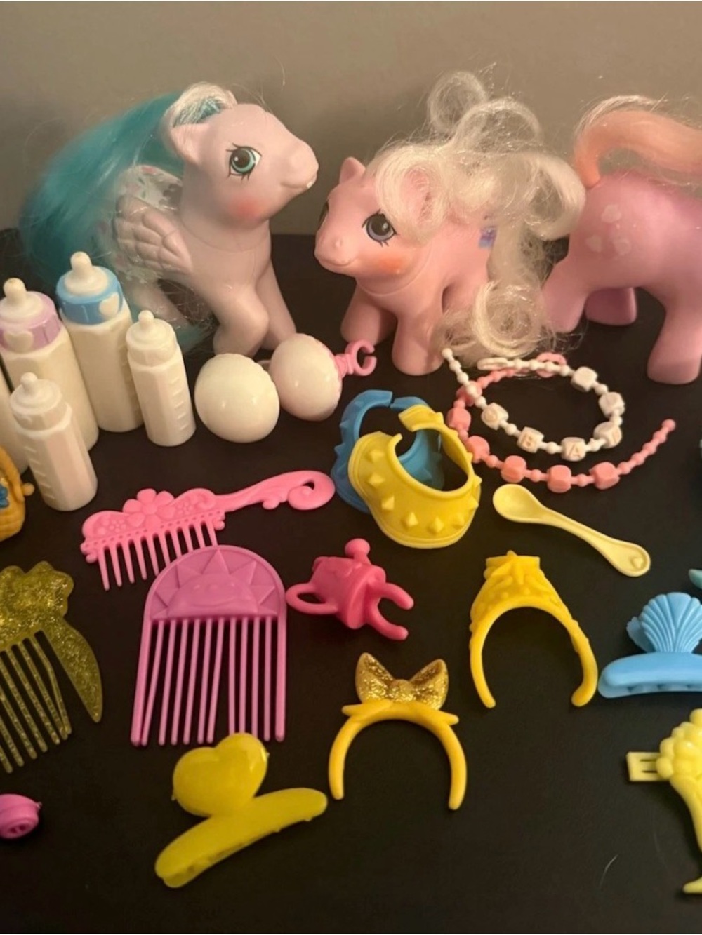 My Little Pony Vintage Lot Baby Ponies + Party and Grooming Accessories